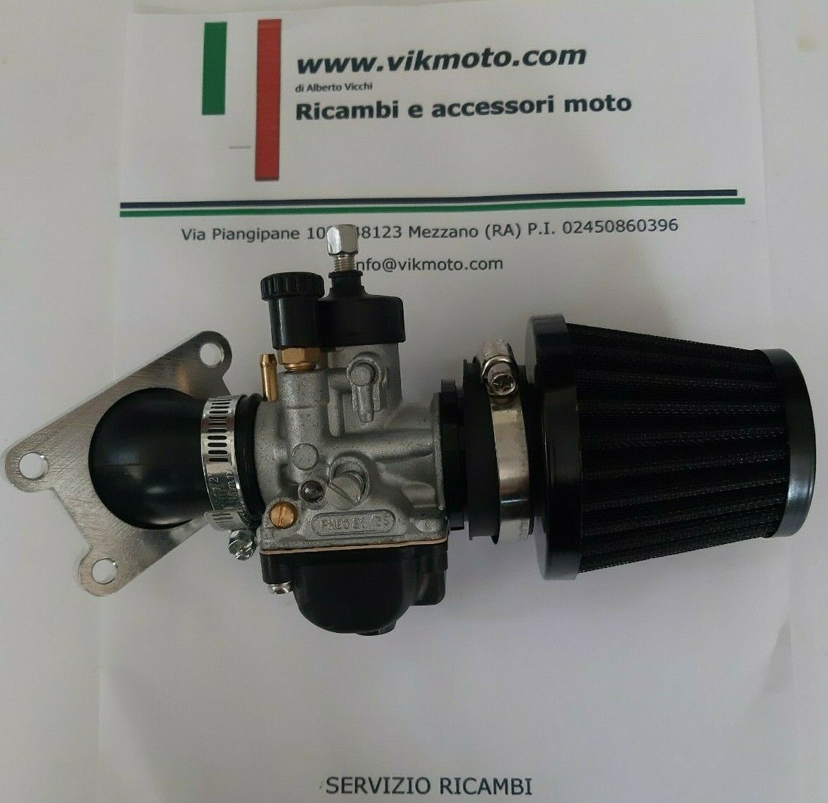 Carburatore 19 DELLORTO + collettore girevole Minarelli RV4 RV6 GL3 +  filtro 
